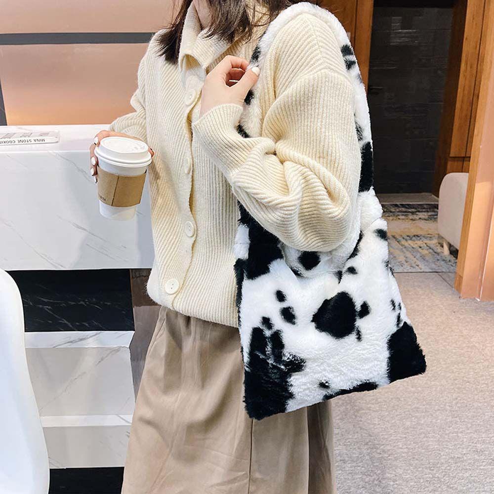 UUMIR Túi Xách Lông Nhung Kiểu Dáng Đơn Giản Xinh Xắn Dành Cho Nữ