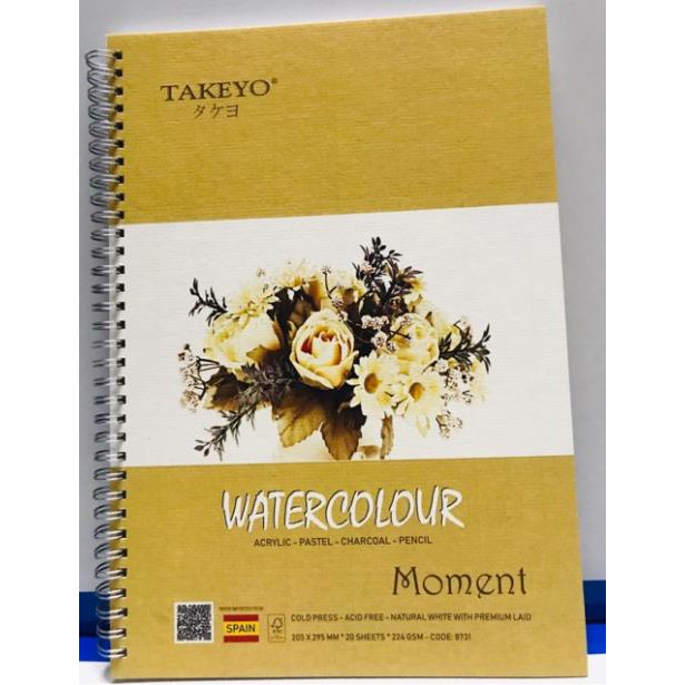 SỔ VẼ MÀU NƯỚC TAKEYO ĐL 224g/m2