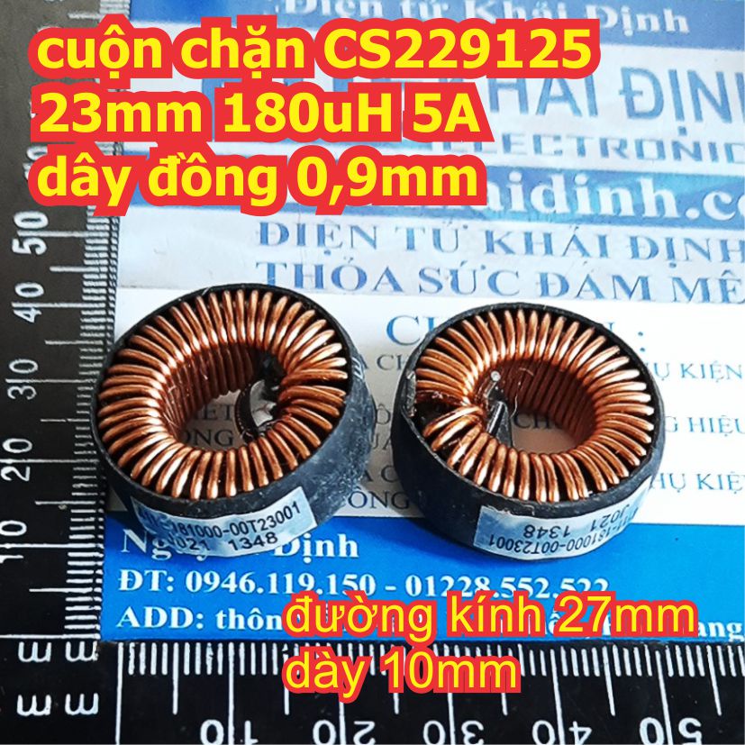 2 cái cuộn chặn cuộn dây nguồn xung CS229125 27mm 180uH 5A 0,9mm kde2313