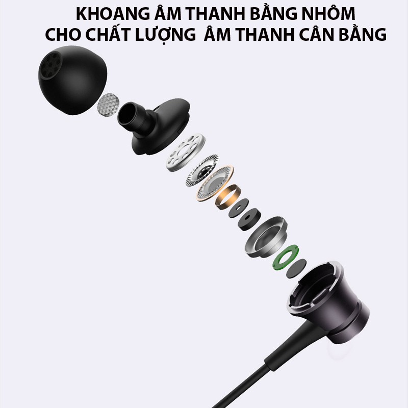 Tai nghe  Xiaomi in ear Tăng cường âm trầm, khoang âm thanh bằng nhôm, nghe hát và đàm thoại.