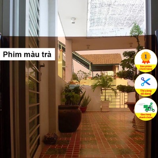Decal Nâu Trà - Dán Kính Tạo Màu, Chống Nắng Khổ 1m, Dễ Dán