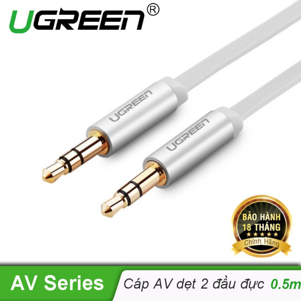 Dây cáp âm thanh Audio 3.5mm Ugreen 10765 dài 2M Cao Cấp AV119 Chính Hãng