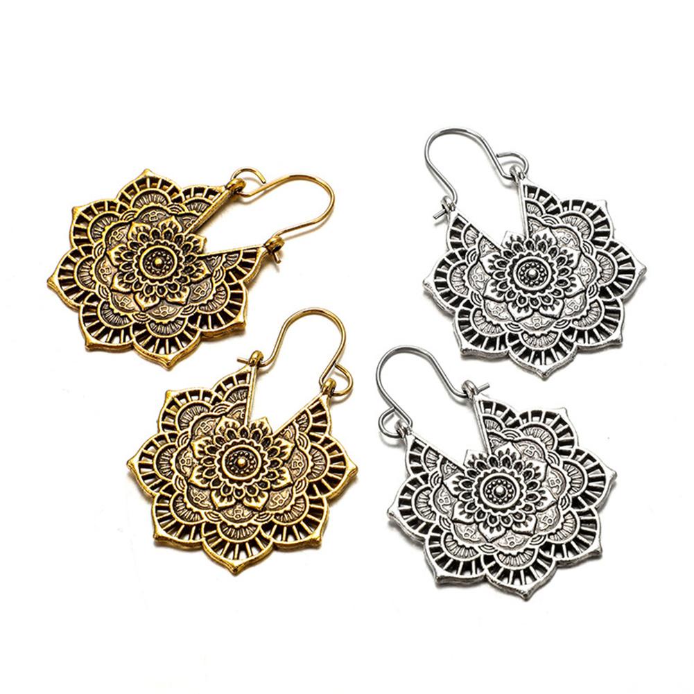 Bông Tai Hình Hoa Điêu Khắc Phong Cách Bohemian Cổ Điển Thời Trang