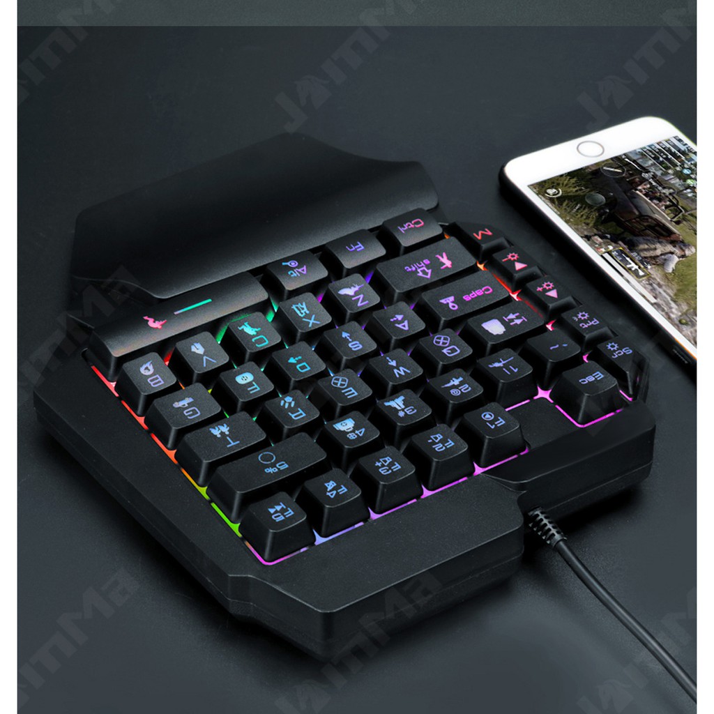 One-handed colorful mechanical gaming keyboard