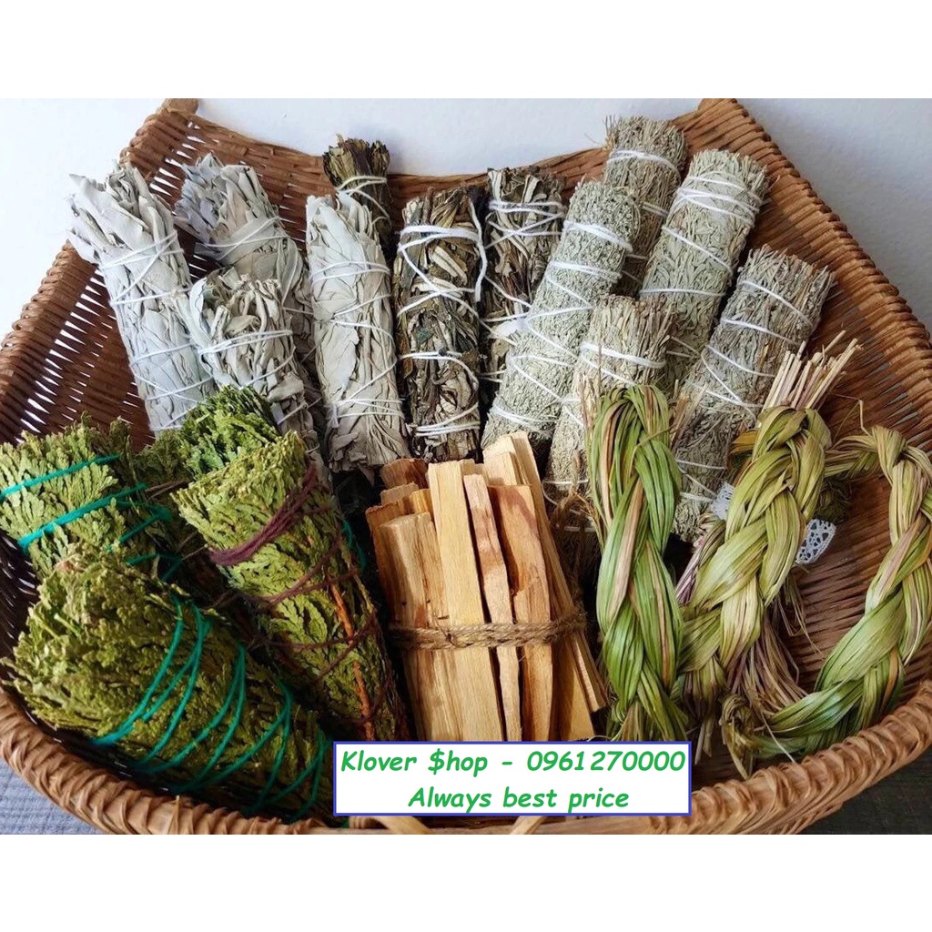 White Sage/Blood Sage/Blue Sage/Palo Santo - Xô Thơm Trắng/Xô xanh/Xô đỏ/Gỗ Trắc Xanh