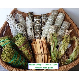 White sage/blood sage/blue sage/palo santo - xô thơm trắng/xô xanh/xô đỏ/gỗ trắc xanh