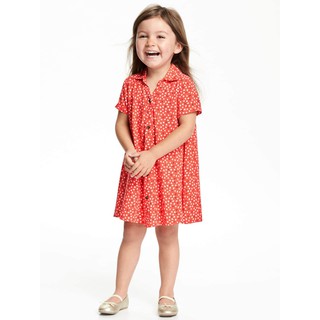 Đầm bé gái chính hãng Old Navy nhập từ Mỹ - Oldnavy Flared Shirt Dress for Toddler - Tiny Hearts