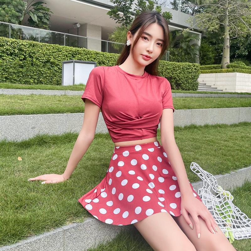 Swimsuit Dress Style Split Two Piece Conservative Small Breasts Set StudentinsSkin Slim Girl Spa Swimwear | BigBuy360 - bigbuy360.vn