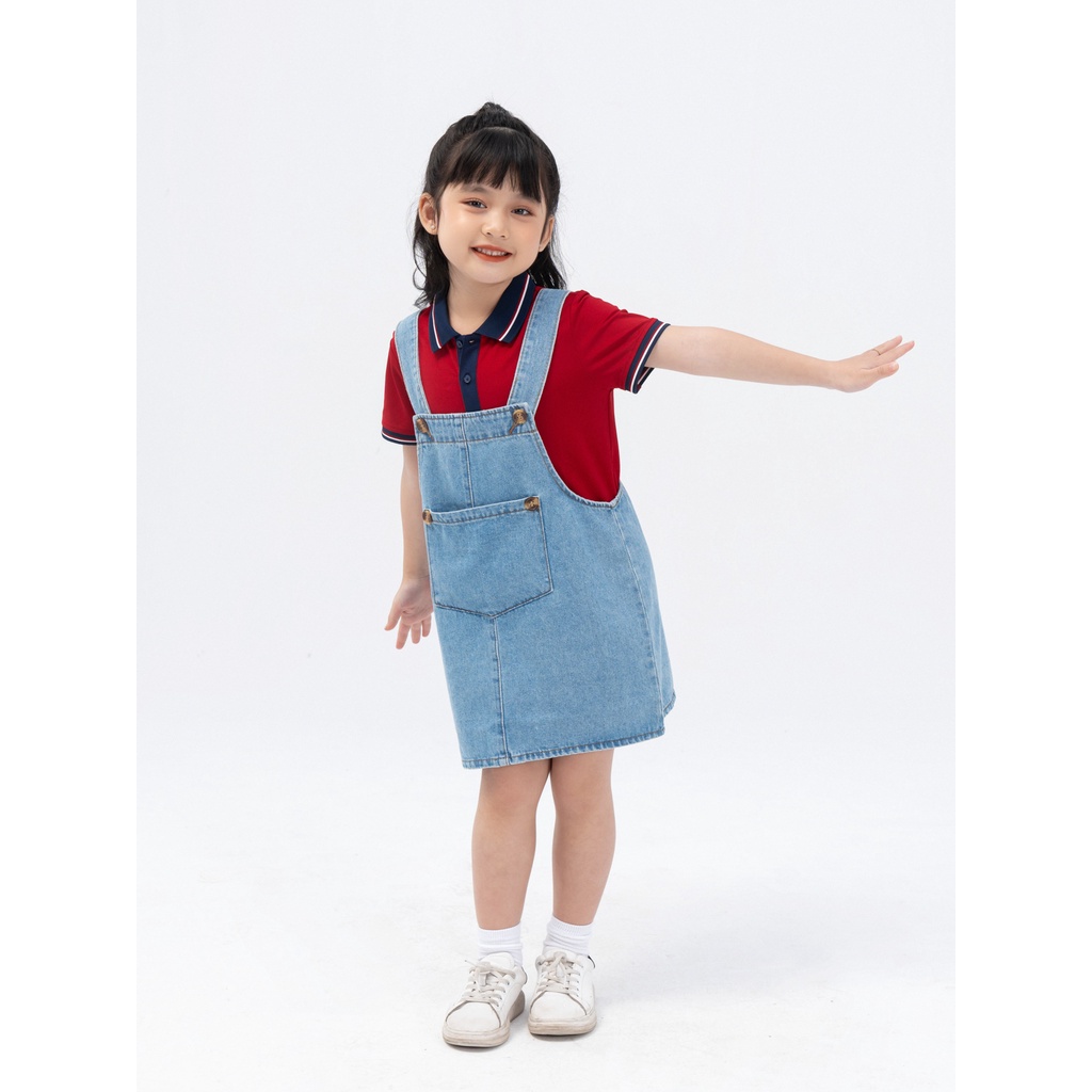 Yếm jean bé gái YODY dáng suông rộng có túi doraemon xinh xắn KID4341