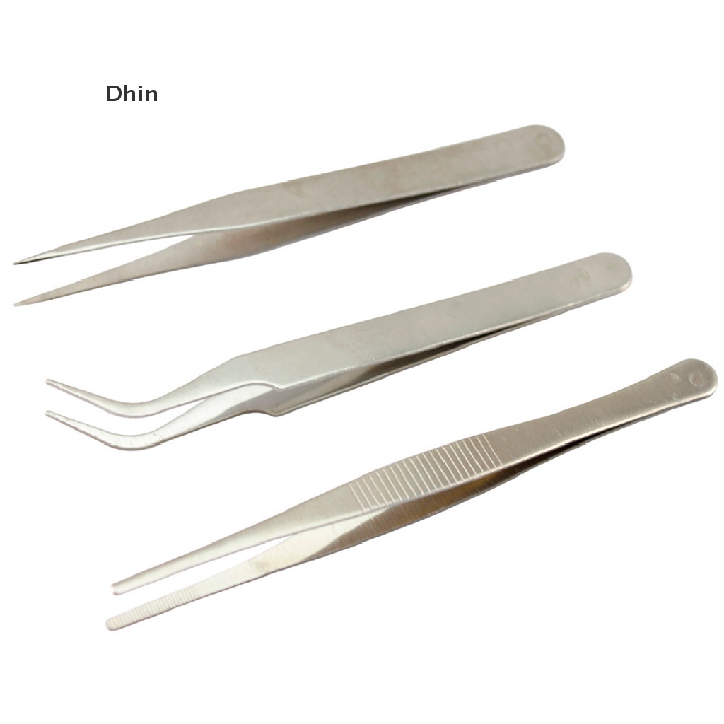 Set 3 nhíp gắp sửa chữa điện tử bằng thép không gỉ