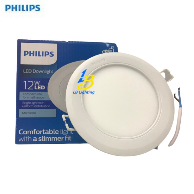 Đèn Led Downlight - âm trần Marcasite 12w Philips CHÍNH HÃNG Siêu Mỏng, Tiết Kiệm Điện, Bền, Sáng - Lê Bùi Lighting