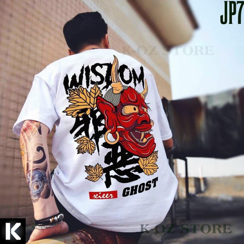 Áo thun ngắn tay form rộng cổ tròn in item mặt quỷ WISDOM GHOST