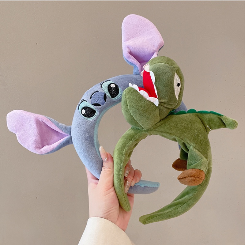 Băng đô cài tóc rửa mặt Hình Khủng Long Bằng Lông Nhung Dễ Thương Xinh Xắn