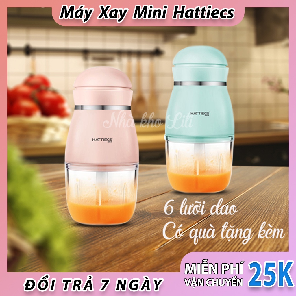 Máy xay ăn dặm cho bé Hattiecs 6 lưỡi, dung tích 300ml, bảo hành 6 tháng