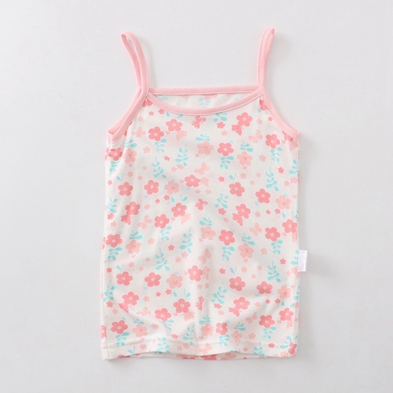 Áo hai dây in họa tiết dễ thương cho bé gái chất cotton co giãn 4 chiều mịn mát mã HD012