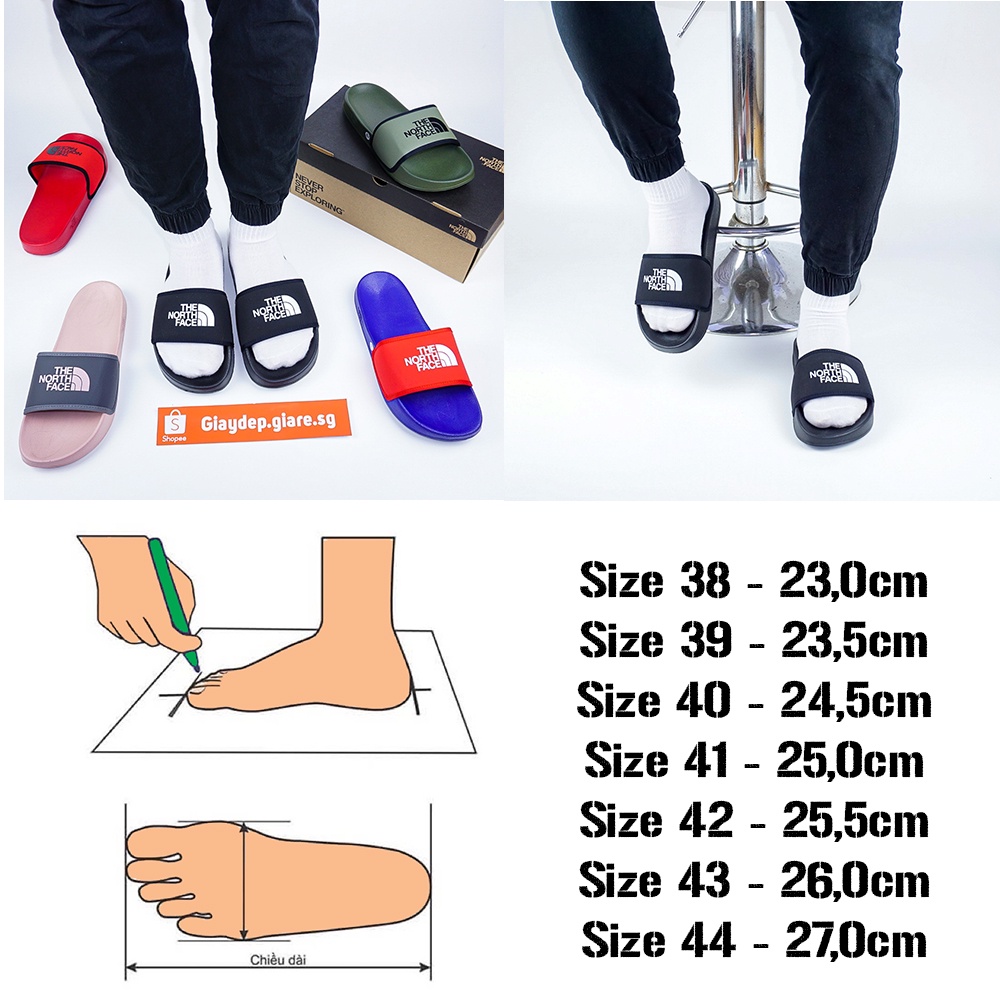Dép The North Face quai ngang nam nữ  - phối màu đen trắng thời trang unisex