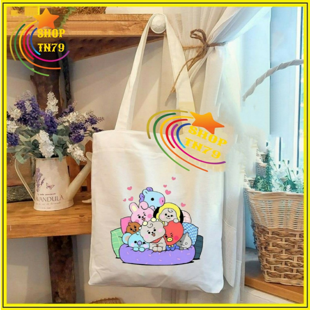 Túi đeo vai thời trang vải canvas mềm loại to đi hoc , đi chơi , đi làm đều rất đẹp - BTS NẰM PHAO