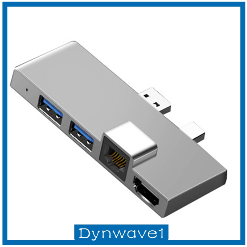 [DYNWAVE1] 6 in 1 Multiport Adapter with 4K HDMI, Ethernet, 2 USB Ports, SD/TF Cards Reader for Surface Pro 4/5/6 HUB Splitter