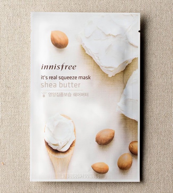 Combo 10 miếng Mặt nạ bơ hạt mỡ Innisfree It’s Real Squeeze Mask Shea Butter