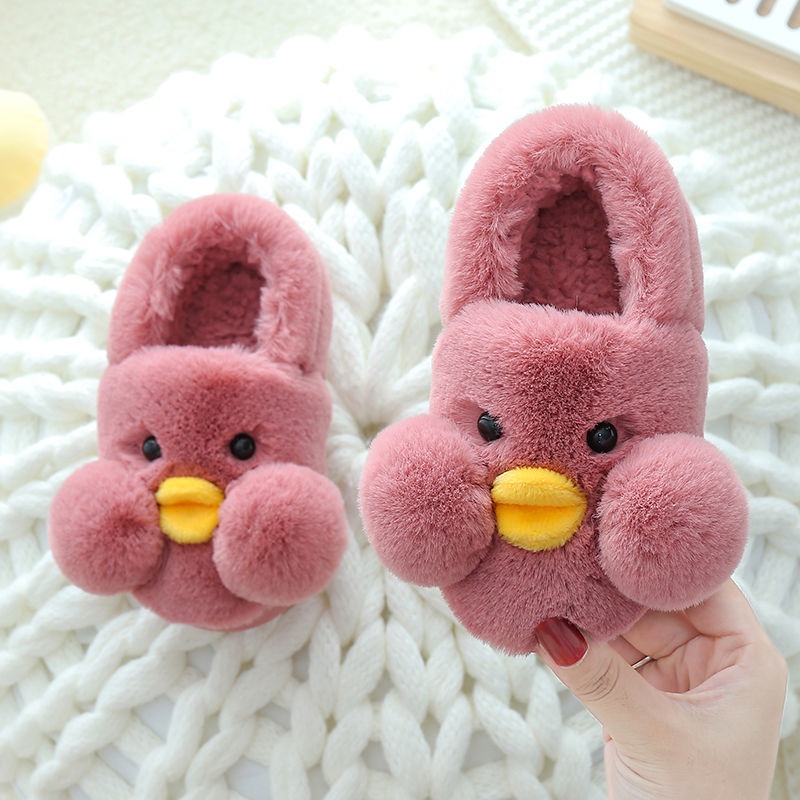Giày cotton đi trong nhà kiểu hoạt hình xinh xắn ấm áp cho bé
