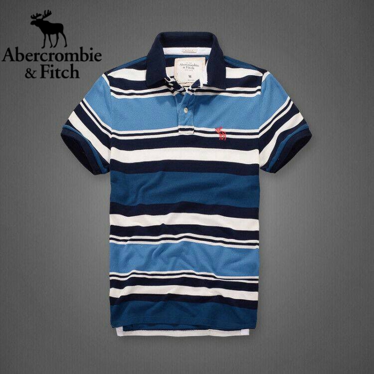 ABERCROMBIE & FITCH áo polo Tay Ngắn Màu Trơn Thời Trang Dành Cho Nam