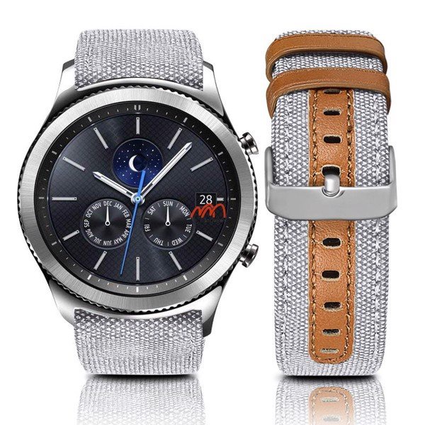 Dây Đeo Vải Kaki viền Da Samsung Watch 3