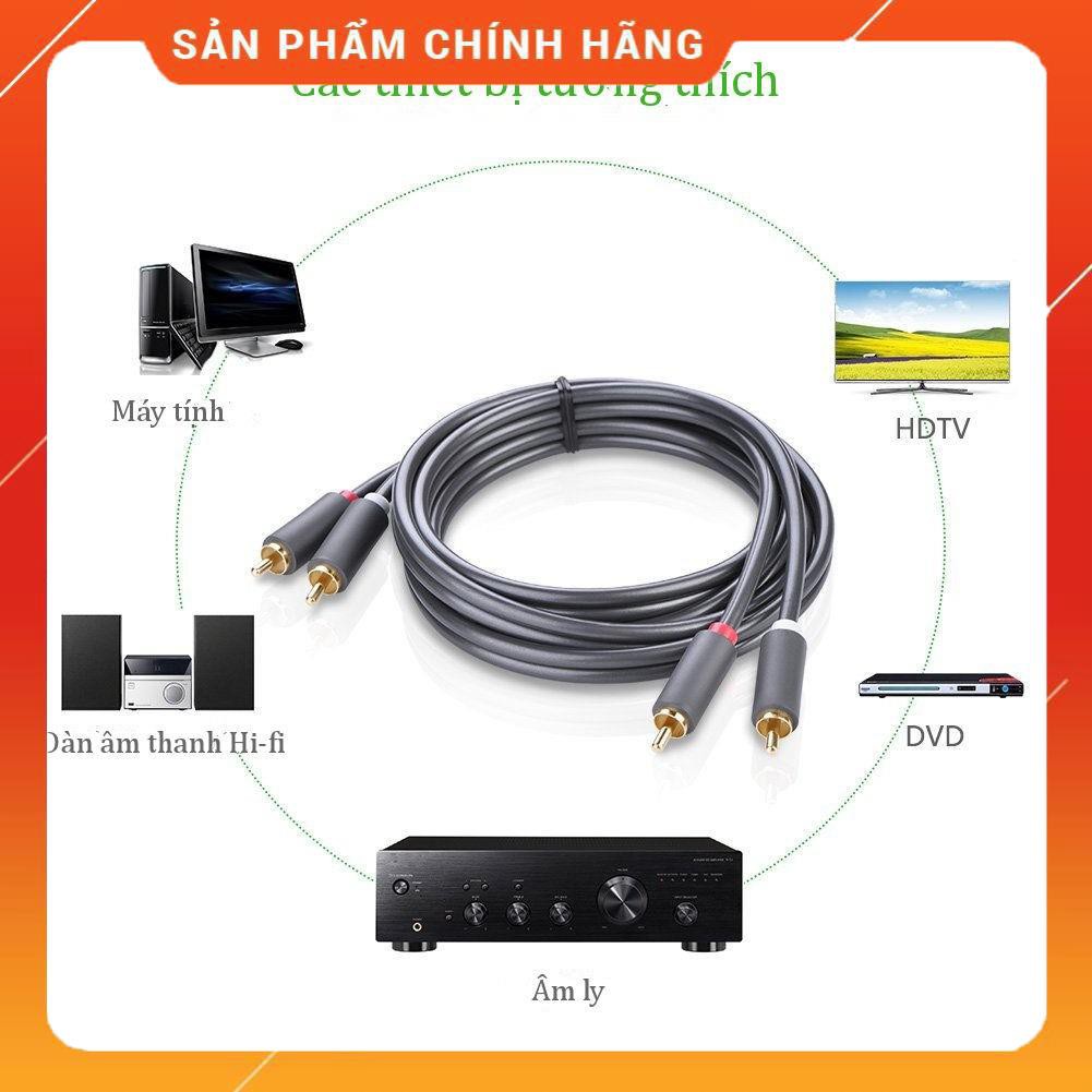 Cáp Audio 2 đầu RCA (hoa sen) chính hãng UGREEN AV104 (Đen) dailyphukien