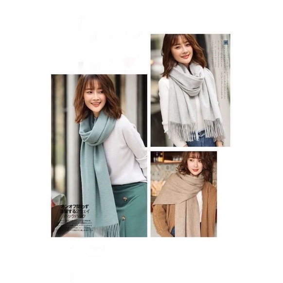 Khăn Len Cashmere Chất Đẹp, Hàng Chính Hãng, Khăn Quàng Cổ, Khăn Choàng Cổ, Phong Cách Vintage Hàn Quốc