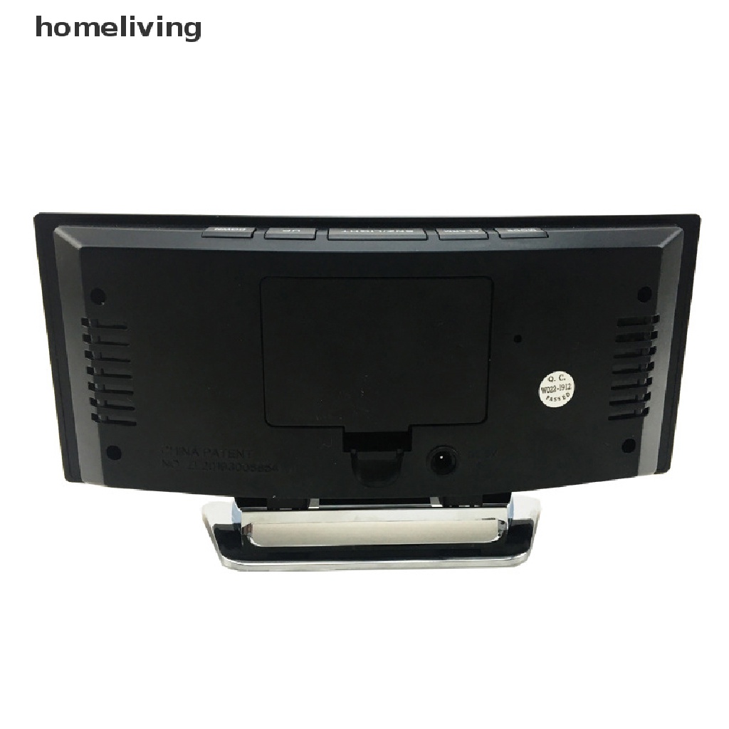 Đồng Hồ Báo Thức Kỹ Thuật Số 7 Inch Có Đèn Led Dạng Cong Để Bàn