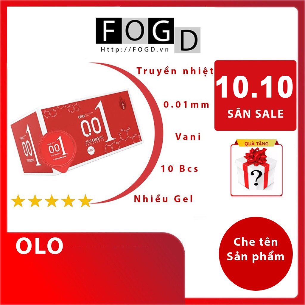 Bao Cao Su Siêu Mỏng, Bcs OLO 001 Đỏ Truyền Nhiệt Nhiều Gel Hương Vani 30 Bao - FOGD SHOP