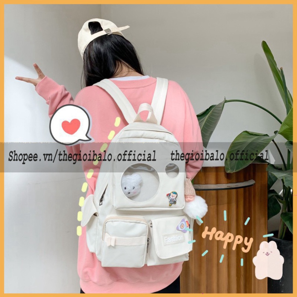 Balo cặp ulzzang basic nữ thời trang đi học đi chơi du lịch giá rẻ đựng vừa laptop canvas CHỐNG NƯỚC | thegioibalo