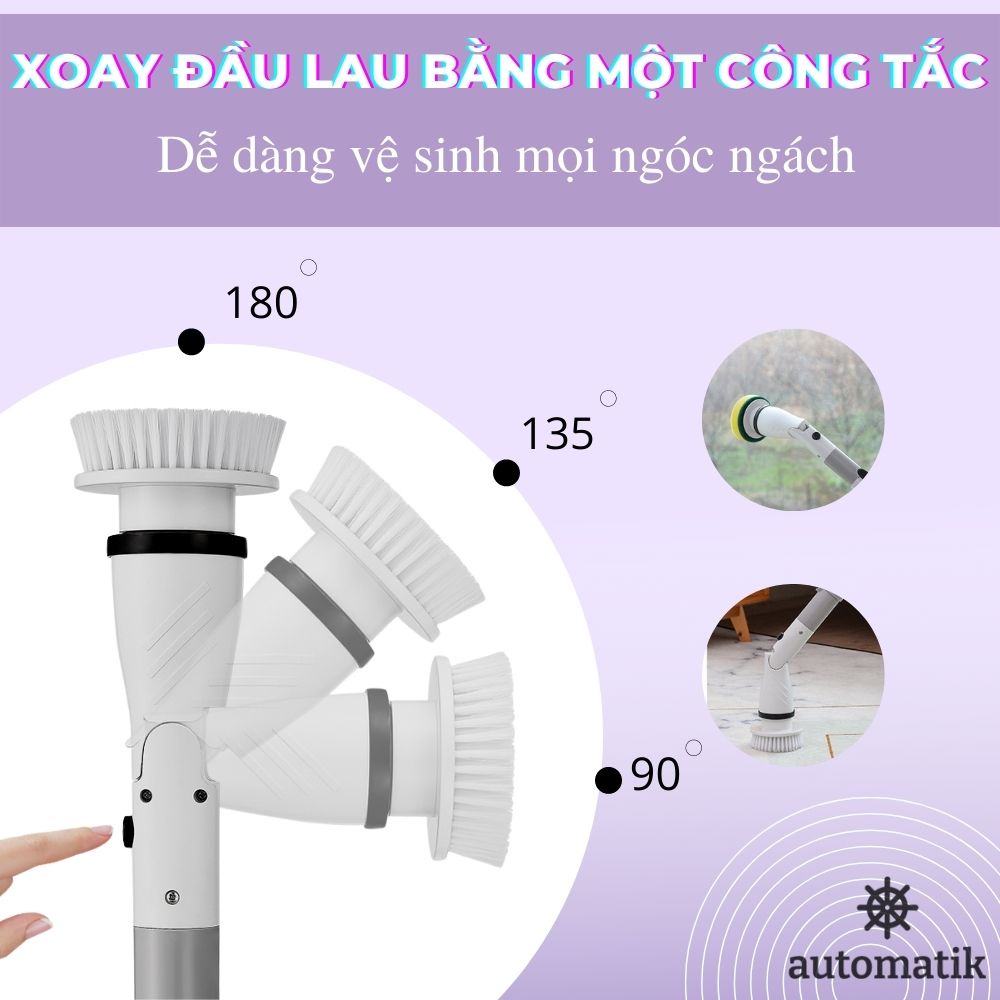 Chổi Cọ Nhà Vệ Sinh, Chà Toilet Thông Minh, Máy Cọ Rửa Sàn Nhà Tắm, Kính, Bồn Cầu Silicon Bằng Điện Jesopb - Automatik