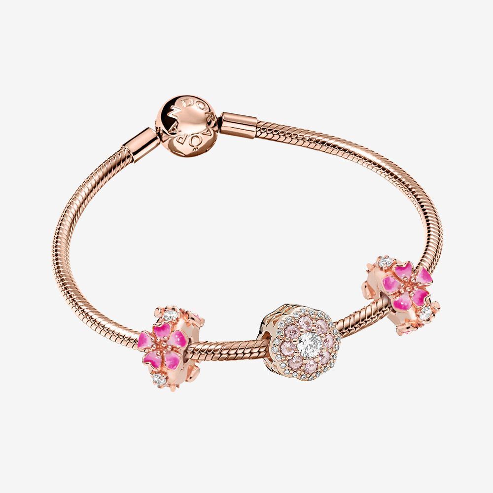 Pandora Vòng Tay Hoa Hồng Mềm Mại Đáng Yêu