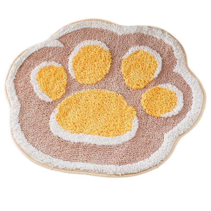 Thảm Chùi Chân Chống Trượt Thấm Hút Tốt In Họa Tiết Bàn Chân Mèo Hoạt Hình Siêu Đáng Yêu