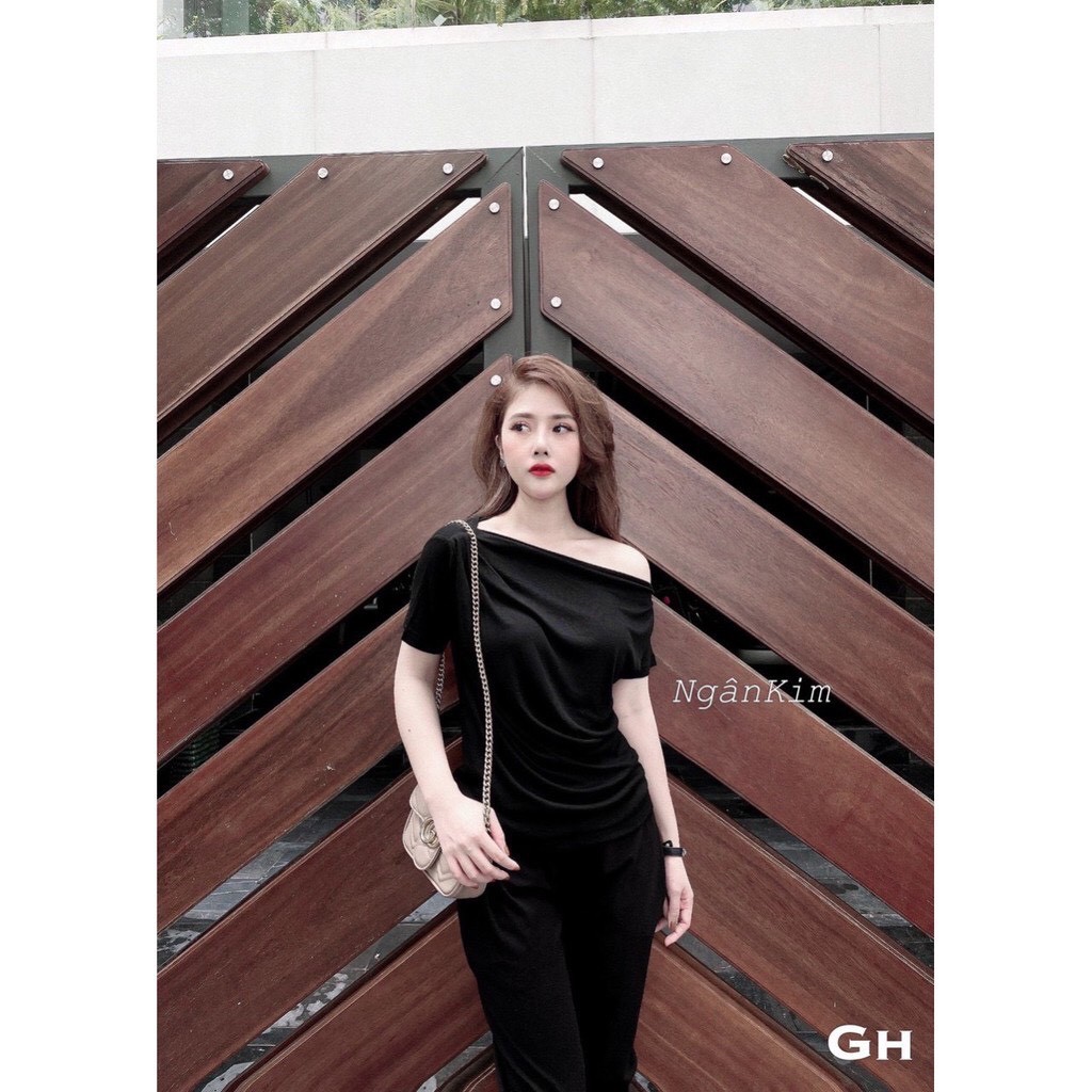 ÁO THUN LỆCH VAI NHÚN EO HOT HIT❤️ FREESHIP :heart: CHẤT THUN LẠNH SIÊU NHẸ SIÊU MÁT LÊN PHOM CỰC SANG CHẢNH