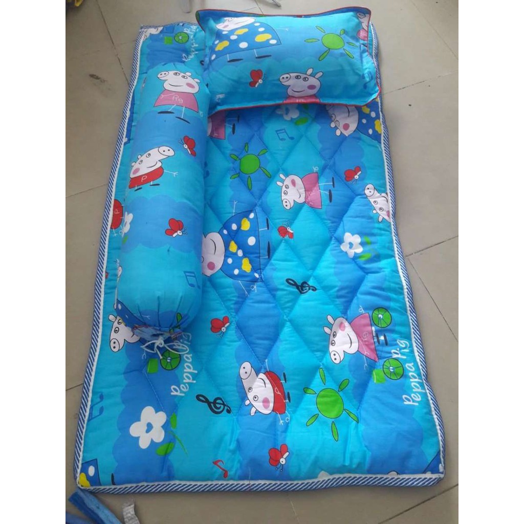 BỘ NỆM THẮNG LỢI CHO BÉ ĐI HỌC CAO CẤP 100% COTTON thoáng mát, Chống hơi đất, Chống trượt, Giặt máy nhanh khô
