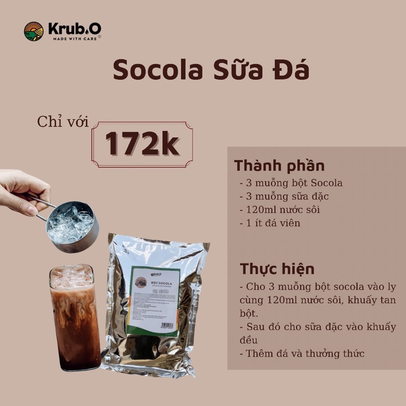 Bột Socola - nguyên chất, cao cấp trọng lượng 1kg - Krub O