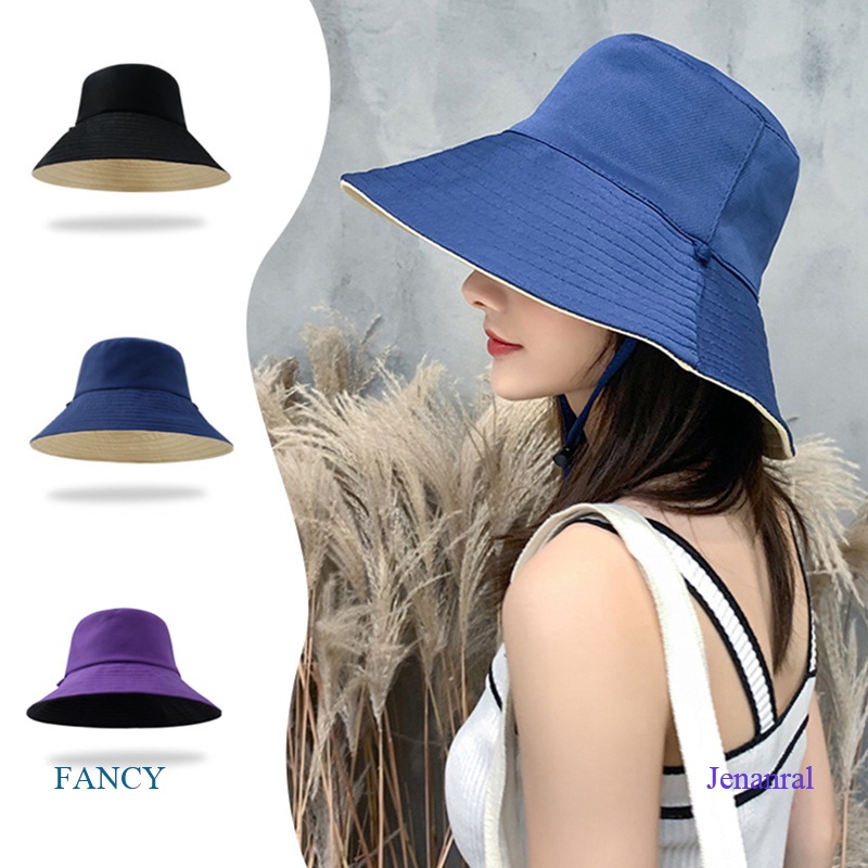 Nón Bucket Màu Trơn Phong Cách Hip Hop Thời Trang Mùa Hè Cho Nam/Nữ