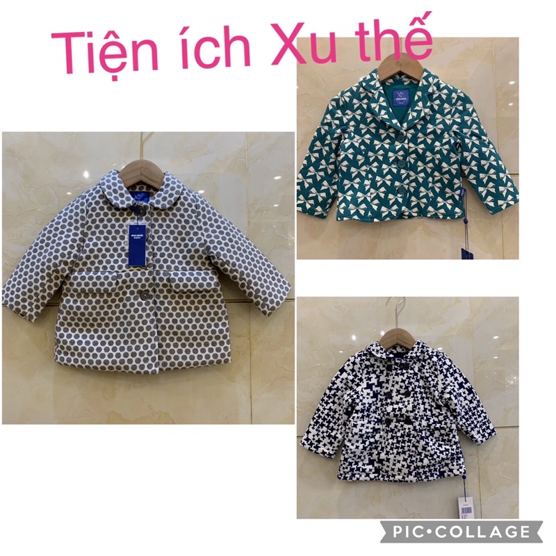 Áo khoác cho bé gái Mes Amis 1-4 tuổi  Áo trần bông 2 lớp cao cấp 1021