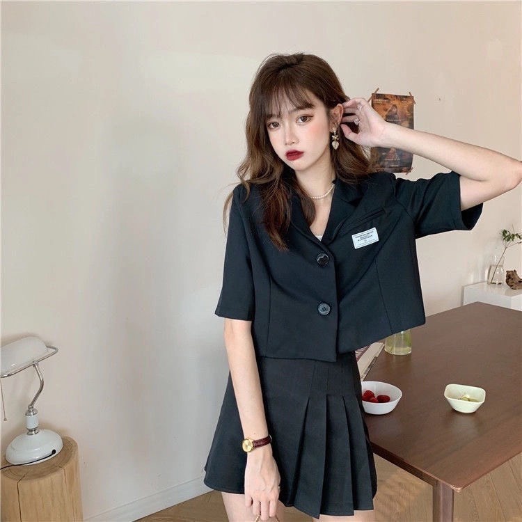 Áo Blazer Croptop Ngắn Tay Vest Dáng Ngắn Hàn Quốc blazer dáng ngắn BL02 | BigBuy360 - bigbuy360.vn