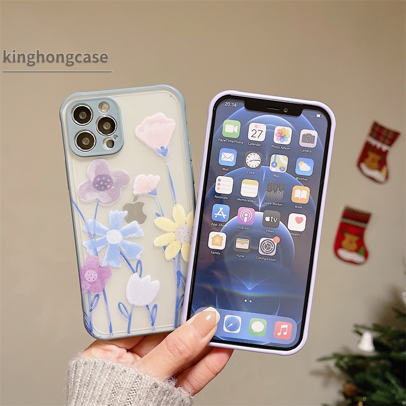 Ốp Điện Thoại Hình Hoa Cho Apple iPhone 11 12 13 PRO MAX 6 7 8 Plus XR XSAMX