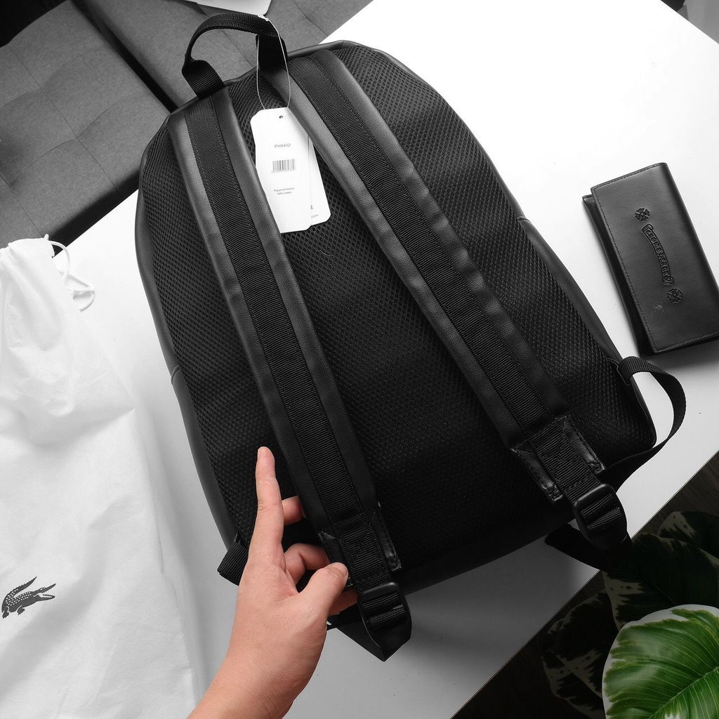 Balo Nam Nữ Lacoste Du Lịch Đi Học Chất Liệu Da Nổi Bật Túi Gói Đầy Đủ