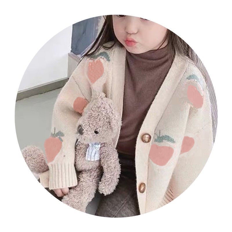 Áo Khoác Cardigan Cổ Chữ V Thiết Kế Mới Thời Trang Mùa Xuân Thu Dành Cho Bé Gái
