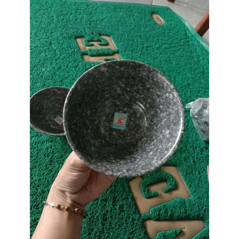 Combo 10 Chén Nhựa Melamine Kiểu Cao Vân Đá Xanh/Vân Đá Đen