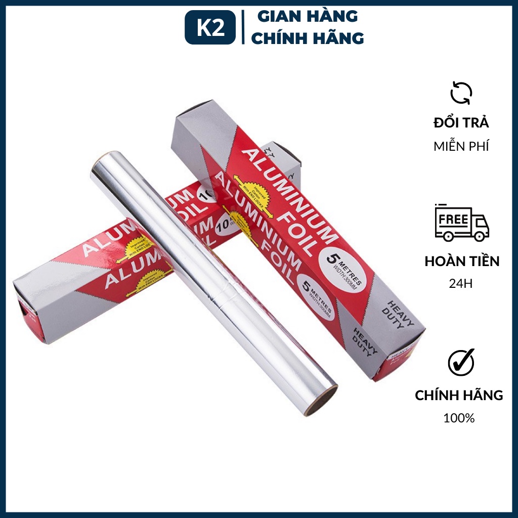 Giấy bạc nướng thức ăn, màng nhôm nướng thịt Aluminium Foil, bảo quản thực phẩm, cá BBQ