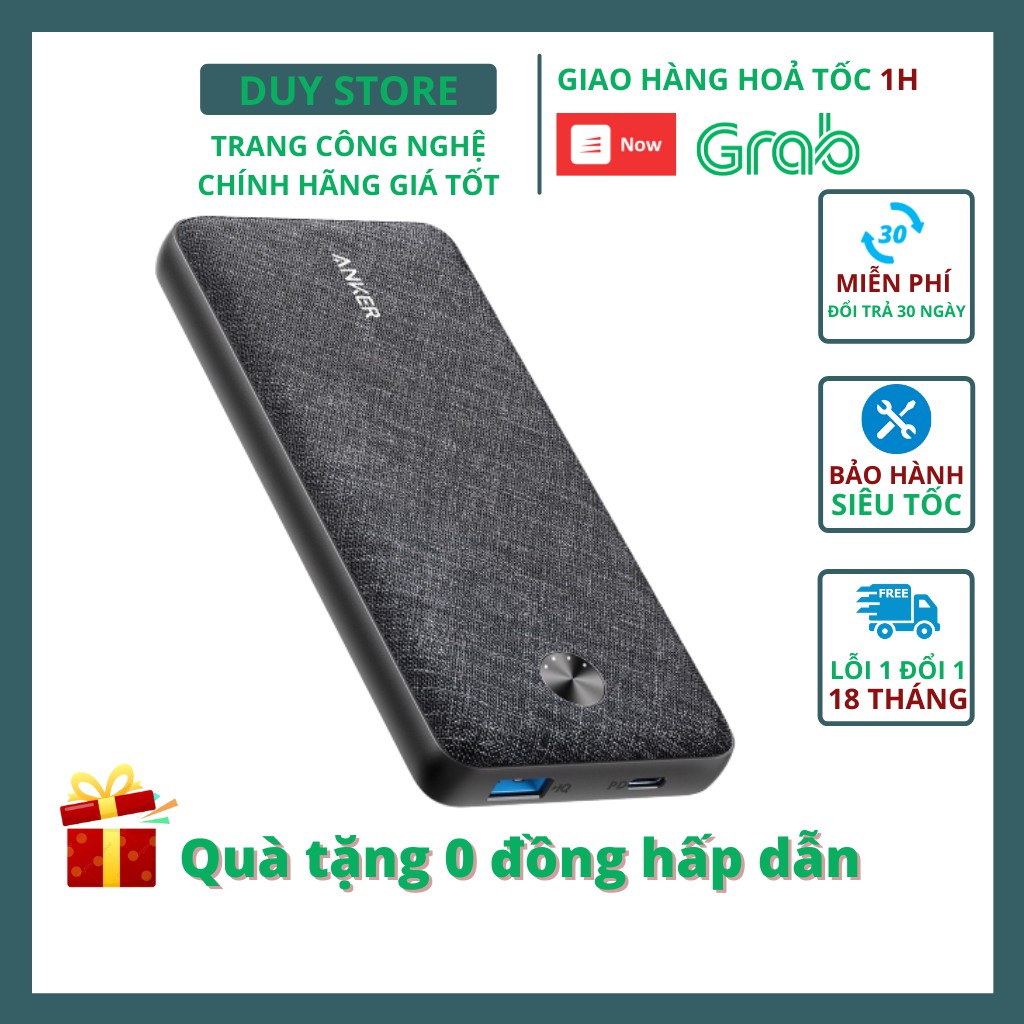 Sạc dự phòng anker 20000 mAh A1281 Essential sạc nhanh PD 18W iphone ipad và QC3.0 cho Android duystore