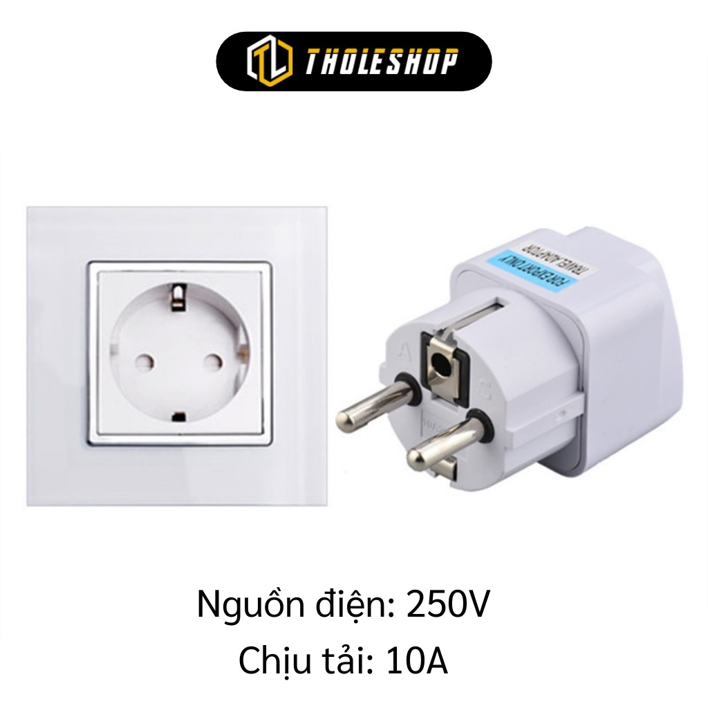 Phích Cắm Điện Chuyển Đổi - Chuyển Đổi Sạc 3 Chấu Thành 2 Chấu Phích Tròn 10421