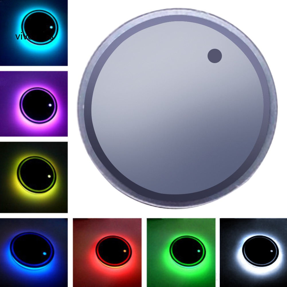 Thảm lót cốc đèn LED RGB trang trí nội thất xe ô tô