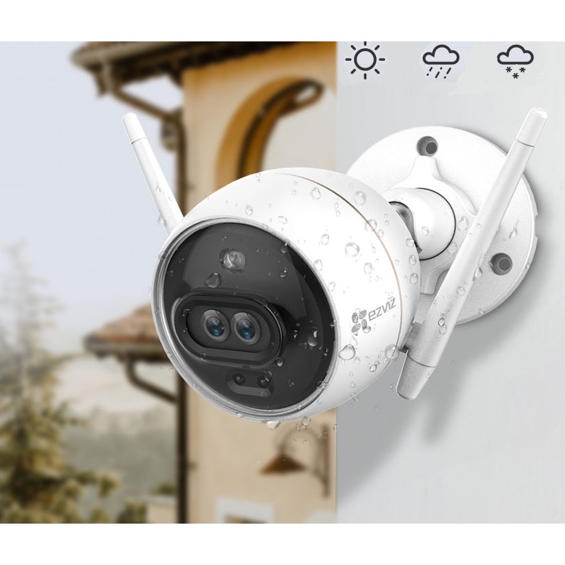 Camera IP EZVIZ C3X 2.0 Megapixel, Camera không dây ngoài trời có màu ban đêm, tích hợp AI, đèn và còi báo động