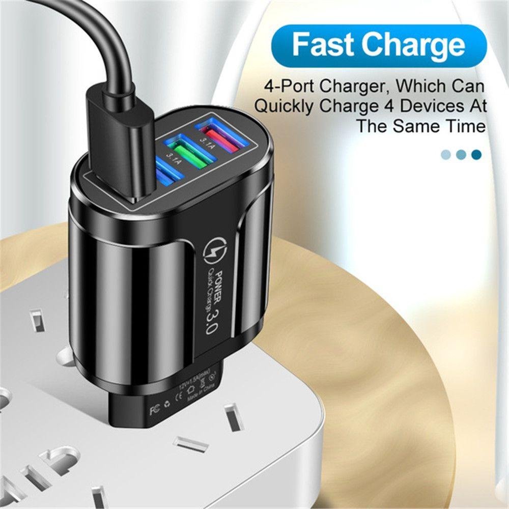 Cốc Sạc Nhanh 4 Cổng USB Có Đèn LED Nhiều Màu Sắc